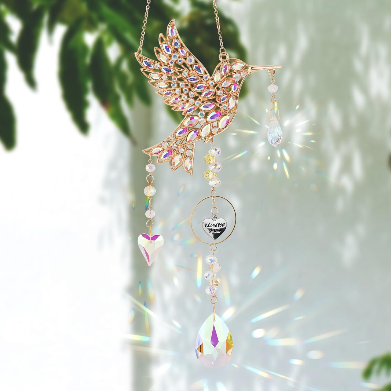 Gifts for Mom - Mom Gifts for Mothers Day Birthday Valentines Day, Sun Catchers Indoor Window, Hummingbird Gift for Women Mother Grandma Bird Lovers Outdoor Garden Spring Home Decor